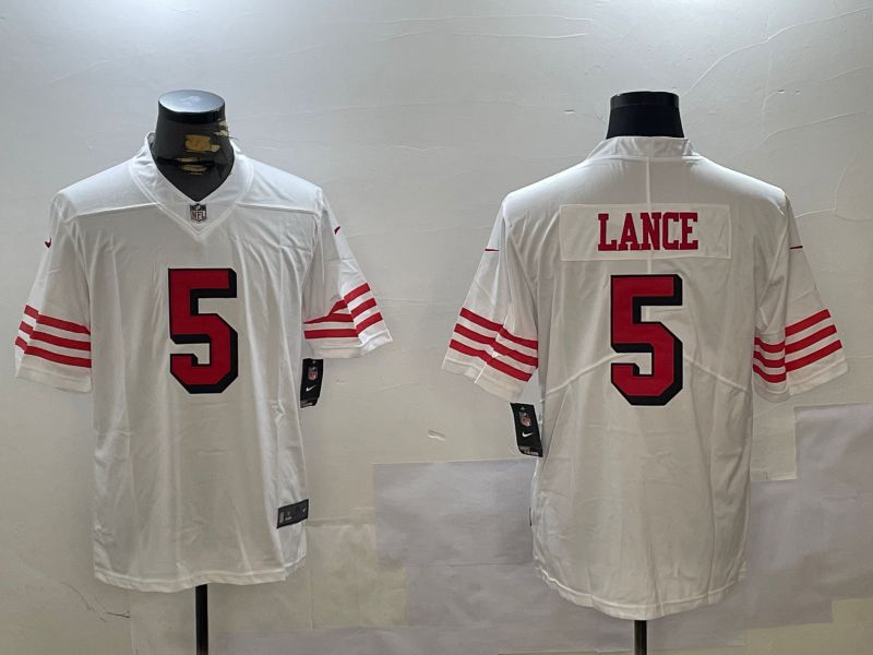 Men San Francisco 49ers #5 Lance White Second generation 2024 Nike Limited NFL Jersey style 1